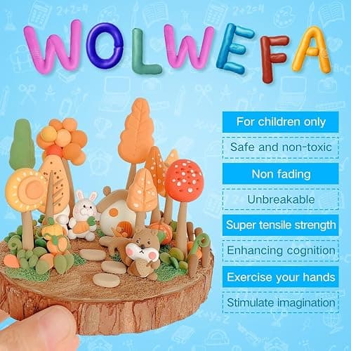 Wolwefa Air Dry Clay, 36 Packs White Air Dry Foam Clay, 19oz Soft Modeling Clay Super Light Weight Air Dry Clay Perfect for Arts Crafts thumbnail 5