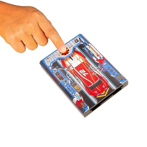 FLAT 2 FAST Original Stunt Card Racer – Flat Car Racer and Pocket Size Racecar Launcher with Built-in Button for Stunts and Racing – Compact Transforming Toy Car for Boys – Crimson Red thumbnail 6