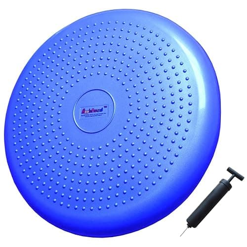 AppleRound Inflated Wobble Cushion with Hand Pump, Air Stability Board (Extra Thick), Core Balance Disc for Adults, Sensory Wiggle Seat for Kids, Flexible Seating for All Age, 13.5in / 34cm Diameter - Image 1