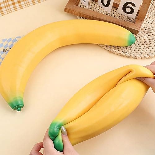 Giant Banana Squishy, Jumbo Banana Squishy Fidget Toys, Soft Banana Stress Toy for Stress Relief and Enhancement for Work School (Small-7in) thumbnail 6