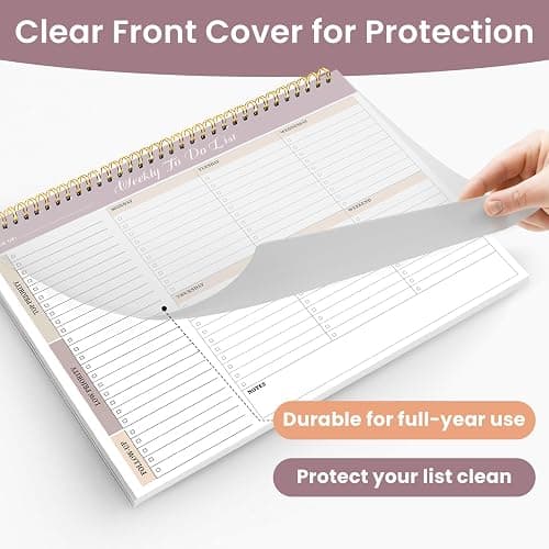 Weekly To Do List Notepad with 52 Undated Sheets（8.5"×11"）- Undated Weekly Planner Notepad for Office Desk Accessories and Supplies - Midnight Lilac thumbnail 4