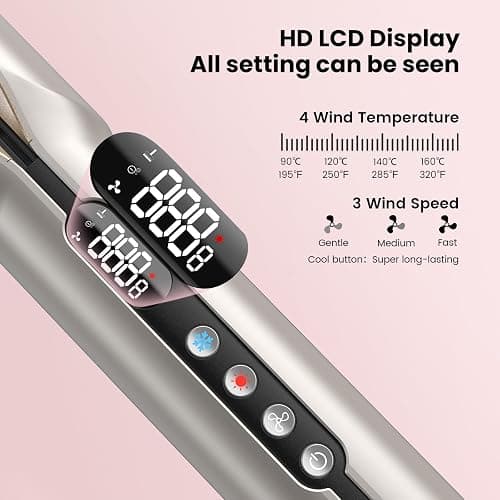 Hair Straightener - 2 in 1 Air Straightener and Hair Dryer Combo with High Speed Airflow + Wet to Dry Hair Straightener + Rapid Heat-Up + Customizable Temperature + LCD Display & Auto Shut-Off + No Heat Damage(Light Gold) thumbnail 4