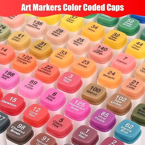 Taotree Alcohol Markers 100 Colors with Case & Holders, Dual Tips Art Coloring Markers Pens, Chisel & Fine Art Supplies Sketch Pens for Artist Kids Adult Coloring Books Drawing, Painting, Sketching thumbnail 5