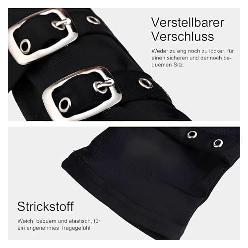 1 Paar Fingerlose Handschuhe, Punkhandschuhe,Hip-Hop-Persönlichkeitshandschuhe, Partykleid-Handschuhe,Goth Arm Ärmel, Armstulpen, für Halloween, Party, Hip Hop, Cosplay, für Damen und Herren thumbnail 3