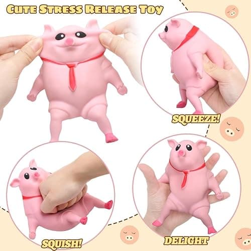 Squishy Pig Stress Toy - Super Stretchy Animal Squeeze Toy for Anxiety Relief, Kids & Adults - Soft Rebound Piggy Decompression Toy (5.5 inch, Multi-Use for ADHD, Office, School) thumbnail 5