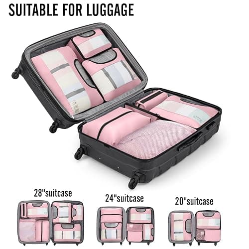 Veken 10 Set Packing Cubes for Travel Essential, Suitcase Organizer Bags in 4 Sizes, Carry-On Luggage Accessories with Large Laundry & Hanging Toiletry Bag, Must-Have for Airplane, Road Trip & Camping thumbnail 6
