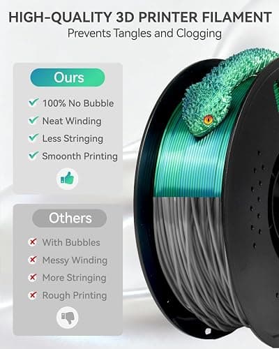 Epelay Silk PLA+ 3D Printer Filament 1.75mm, Blue Green Dual Color Shiny Silk PLA, Smooth Flow High Precision Printing, +/-0.02mm Dimensional Accuracy, 1kg (2.2lbs), Fits Most FDM 3D Printers thumbnail 4