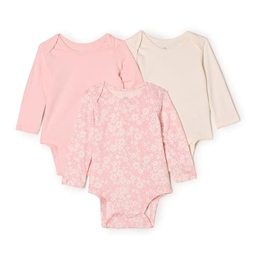 Amazon Essentials x Sofia Grainge Unisex Babies' Long Sleeve Crew Neck Bodysuit, Pack of 3 - Image 1