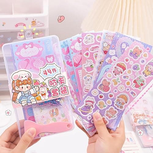 CGLRybO Goo Card Stickers DIY Kits Card, Keychain Guka Card Toy Hand Account Deco, Handmade Sticker Set (44) - Image 1