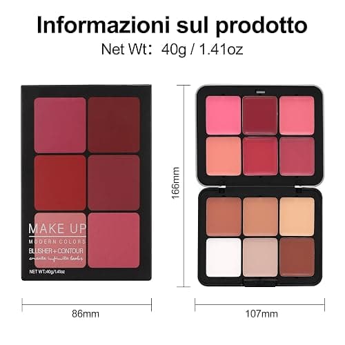 Erinde Palette Viso 3 in 1 in Crema, 12 Colori, Blush, Contour e Correttore, Alta Pigmentazione, Sfumabile, Effetto Naturale Opaco, Palette Trucco Multifunzionale, Vegan, 1 Pezzo (40 g) thumbnail 7