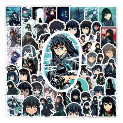 64pcs Classic Japanese Anime Stickers, Cute Cartoon Vinyl Waterproof Stickers for Water Bottle,Skateboard,Laptop,Phone,Journaling,Scrapbooking Decals for Teens Adults for Party Supply thumbnail 6