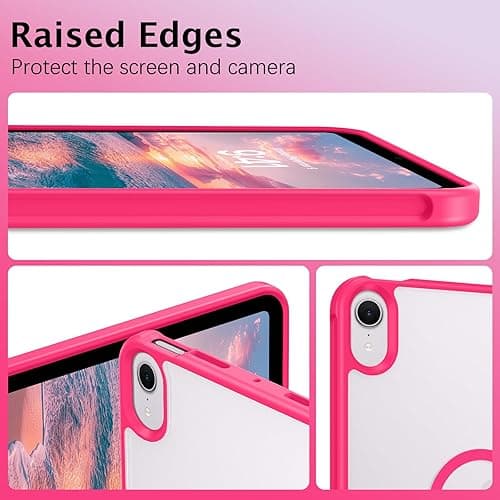Telaso for iPad mini 7 A17 Pro 2024/iPad Mini 6 2021 8.3 Inch iPad mini 7th/6th Gen Magnetic Case, Translucent Matte Back Soft TPU Bumper Military Grade Case for iPad mini 7/Mini 6, Hot Pink - Hot Pink thumbnail 7