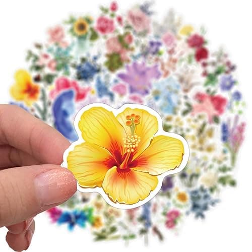 50 Pcs Stickers Aesthetic Waterproof Vinyl Sticker Packs scrapbook autocollant for Kindle Trunk Laptop Water Bottle Hard Hat Skateboard Adults Kids Teens Girls Boys flower thumbnail 5