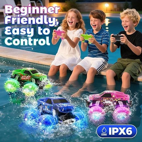 Drefirsa Pink Monster Truck, Unicorn Remote Control Car, 4WD All Terrain Off-Road Girl RC Truck with Colorful Light, Waterproof Remote Car Toy for 6 7 8 9 10 11 12 Year Old Girl Birthday Gift thumbnail 8