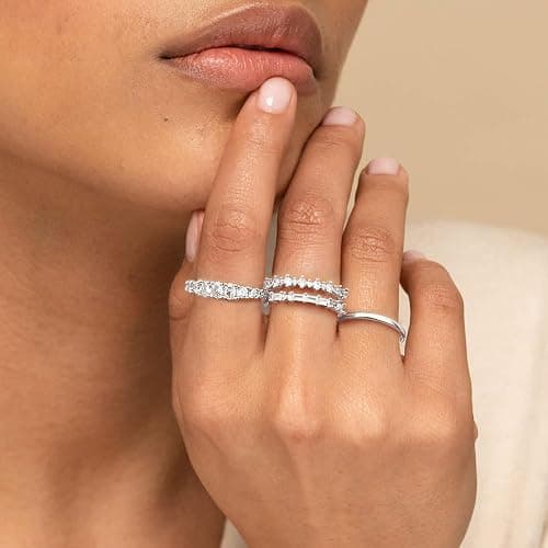 TOBENY Stackable Gold Rings for Women Non Tarnish Dainty 14K Gold Plated Stacking Cubic Zirconia Thumb Ring Set Trendy Statement Promise Wedding Bands Engagement Rings for Women Size 6 7 8 9 10 thumbnail 3