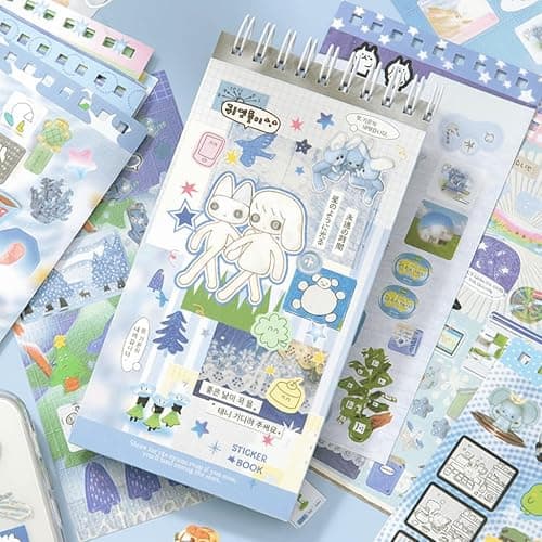 20 Sheets INS Style Cute Cartoon Sticker Book – Kawaii Stickers for Journaling Junk Journal Scrapbooking Planner DIY Crafts Teens - Image 1