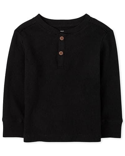 The Children's Place Boys and Toddler Long Sleeve Thermal Henley Shirt - Image 1