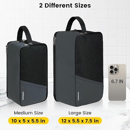 Vorspack Travel Toiletry Bag - Toiletry Bag for Men Water Resistant Skincare Bag Dopp Kit for Bathroom Toiletries Accessories Gifts - Black - Black - Medium thumbnail 2