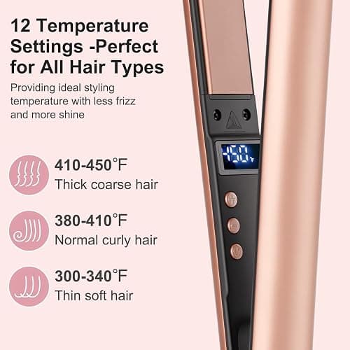 Mini Hair Straightener, Ceramic Small Straighteners for Short Hair, Mini Flat Irons Quick Styling Tool Dual Voltage for Travel thumbnail 3