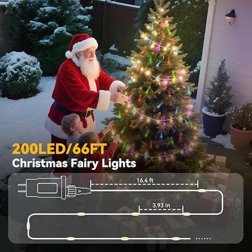 LitHome Led Christmas Fairy Lights Plug in, 200LED 66FT Color Changing Fairy Lights with Remote, 9 Modes Led Christmas Lights Indoor, Easter Pastel Fairy String Lights Twinkle for Party Easter Decor thumbnail 8