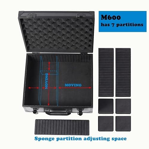 Azamou Toploaders Storage Box for 3" x 4" 35pt Rigid Cards, Trading & Sports Cards, Graded & Rating Cards, with 7 DIY Sponge Partitions (Holds 600+ Toploaders, M600-Black) thumbnail 4