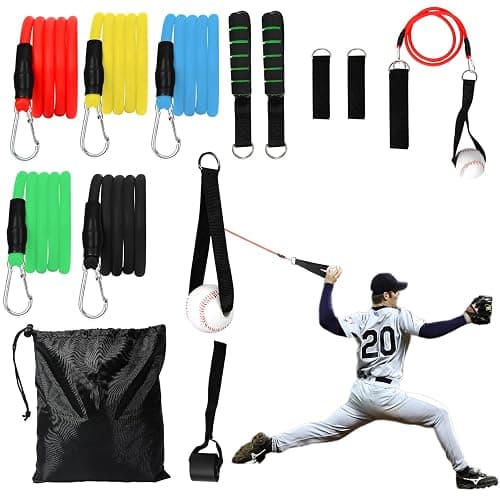 Davllin Baseball Resistance Trainer,Training Aid for Baseball Softball Pitchers,Interchangeable Grips to Build Arm Strength,Arm Bands for Baseball Players,Baseball Throwing Trainer,Great to Warm-Up - Image 1