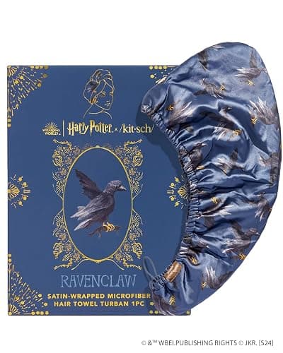 Kitsch Harry Potter x Satin Microfiber Hair Towel Wrap for Women - Super Absorbent, Quick Dry, Anti-Frizz, for Long & Short Hairs, Turbans for Women, Hair Wrap - Hufflepuff - Ravenclaw thumbnail 9