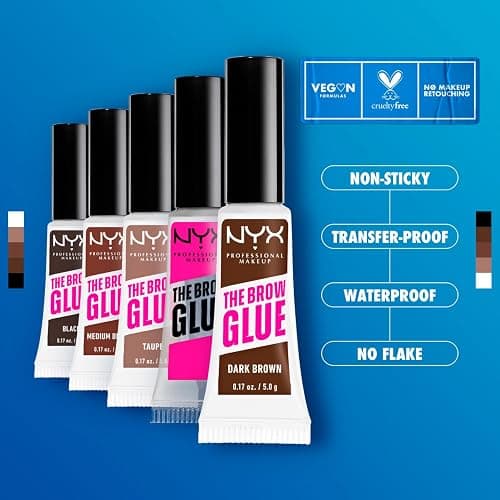 NYX Professional Makeup The Brow Glue Gel Sopracciglia Trasparente Istantaneo Effetto Laminazione 5g + Lift and Snatch Penna Sopracciglia No-Transfer Tenuta 16h Tonalità Taupe - Set da 2 thumbnail 3