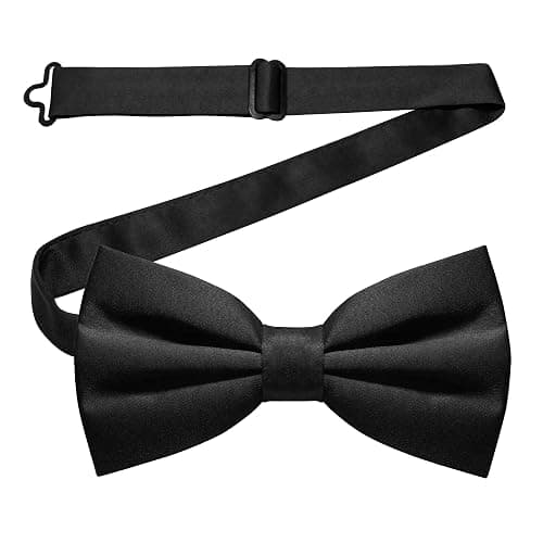 JEMYGINS Solid Color Pre-tied Bow Tie Adjustable Bowtie for Men - Image 1