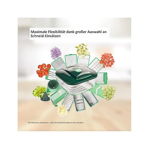 Nicer Dicer Chef Deluxe-Set 28-tlg. Multifunktions-Profi-Gemüseschneider mit Glasschale und Tomatenschneider | Teigwaren, Scheiben, Streifen, Spiralen, Julienne thumbnail 6