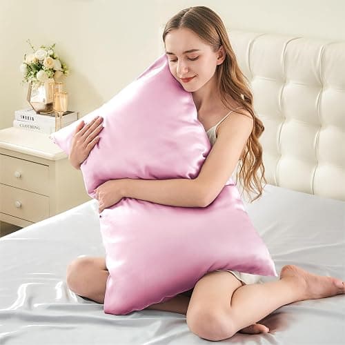 INFIIXSO Mulberry Silk Pillowcase for Hair and Skin, Silk Pillow Cases Standard Size with Hidden Zipper 20x26 Inches, Extraordinary Smooth and Soft Cooling Pillow Cases for Hot Sleepers(Pink, 1 Pack) thumbnail 2