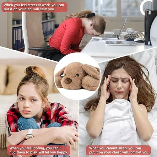 Niuniu Daddy Weighted Dog Stuffed Animals for Anxiety, 3.3lb Weighted Plush Dog Toy Pillowfort for Adults Kids Girls Boys, Large Stuffed Puppy Plush Pillow as Gift for Valentine Include Bag Sticker thumbnail 9