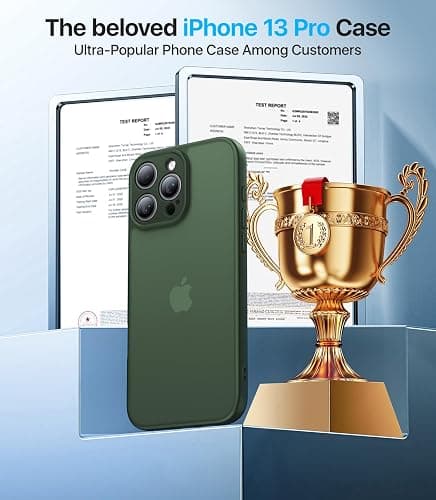 Shiiuou Shockproof for iPhone 13 Pro Case, [Camera Protection] [Military-Grade Drop Protection] Protective Anti-Yellow Slim Translucent Skin-Friendly for iPhone 13 Pro Phone Case, Forest Green thumbnail 9