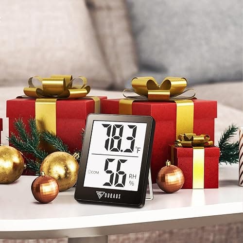 DOQAUS Indoor Thermometer [2 Pack], Mini Digital Hygrometer Room Thermometer, Humidity Meters, Accurate Temperature Humidity Monitor Gauge for House, Baby Room, Greenhouse, Home Black (2.3X1.8inch) | Mini Room Thermometer with Accurate Temperature and Humidity Monitor for House, Baby Room, Greenhouse, Garage thumbnail 7