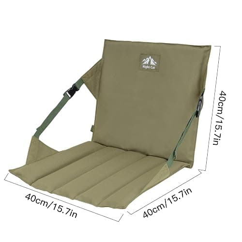 Night Cat Stadium Seat Cushion: Folding Portable Bleacher Seat Pads with Back Support for Camping Outdoor Sports Army Green thumbnail 3