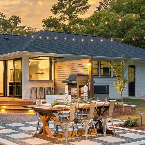 Larkvue 25FT Solar String Lights Outdoor with Remote, Waterproof Dimmable 3 Modes Patio Lights with 10+1 LED Shatterproof G40 Bulbs for Wedding-Brown thumbnail 8