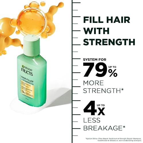 Garnier Fructis Hair Filler + Vitamin C Strength Repair Sulfate-Free Serum, for Weak Damaged Hair, up to 4X Less Breakage & 79% More Strength, 111ml thumbnail 3