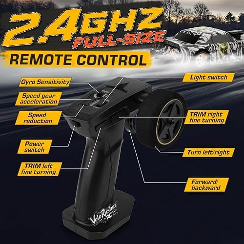 VoleRusher RC [2025 New Upgrade 1/43 Scale Mini RC Drift Car with Gyroscope, Toys for Age 8-14 Old Birthday Gifts Micro Small with Full Proportional RTR 2.4GHz Remote 2 Tire Sets 8 Cones - Camouflage thumbnail 6