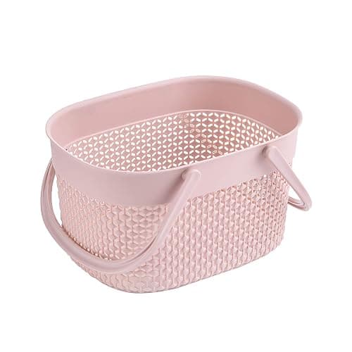 rejomiik Portable Shower Caddy Basket, Plastic Organizer Storage Tote with Handles Toiletry Bag Bin Box for Bathroom, College Dorm Room Essentials, Kitchen, Camp, Gym, Pink thumbnail 6