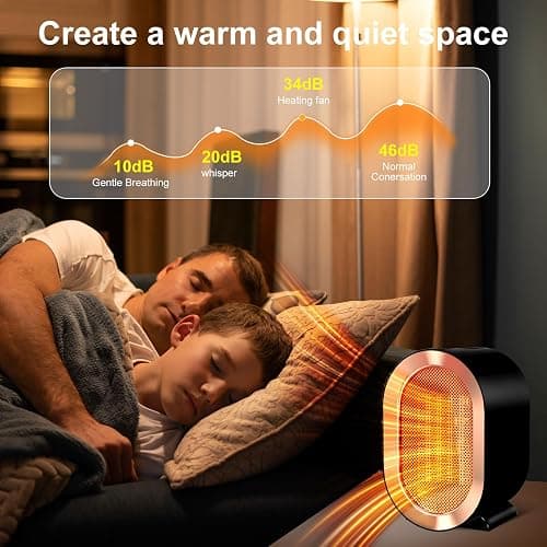 Swocky Indoor Electric Portable Space Heater, 1200W Personal Desk Heater, Fast Quiet Heating Ceramic for Small Room,Bedroom and Office Use (Pink) thumbnail 4