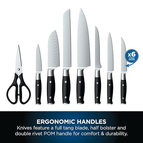 Ninja Foodi StaySharp Knife Block with Integrated Sharpener Deluxe 14-Piece Set K32014EUUK - Black thumbnail 6