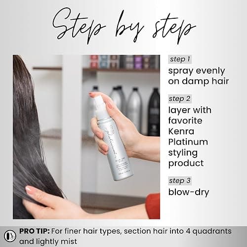 Kenra Platinum Blow-Dry Mist | Ultra-Lightweight Thermal Protectant | Detangles, Smooths, & Softens | Eliminates Frizz & Resists Humidity | Fine To Medium Hair thumbnail 4