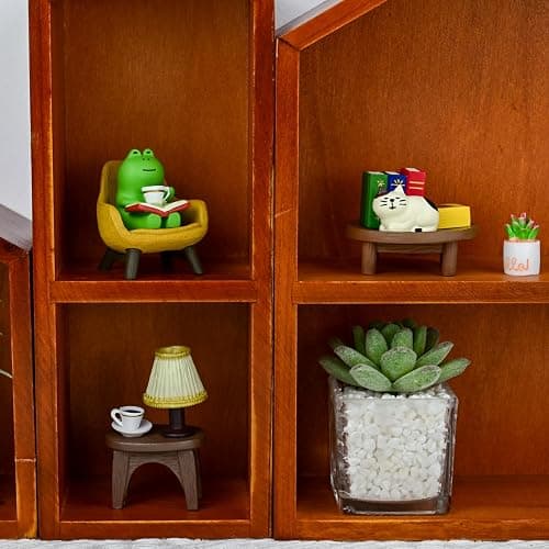 Refintural Miniature Frog Figurines Statue, Adorable Frog Collectibles for Desk and Bedroom Decor, Perfect Indoor Home Decorations and Gifts Set thumbnail 4