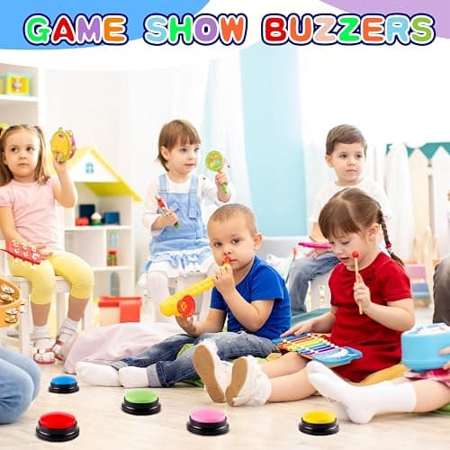 Ovveroche 6 Pieces Recordable Answer Buzzers Button Answer Buzzers Game Show Buzzer Recordable Button Classroom Buzzers Perfect for Study Office Home and Pet Buttons Training Toy thumbnail 7