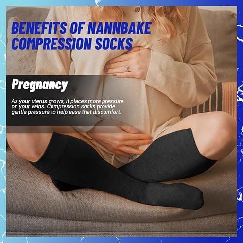 NANNBAKE 3 Pairs Compression Socks for Women & Men 15-20 mmHg,Best Support for Cycling Athletic Hiking Running thumbnail 5