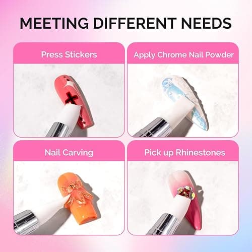 MelodySusie 10Pcs Nail Art Sculpture Pen and Acrylic Nail Dotting Pen Acrylic Dual Tipped Brushes for Resin Nail Art Tools for Design Nail Foil Carving Drawing Effect Shaping Drawing Nail Tools thumbnail 3