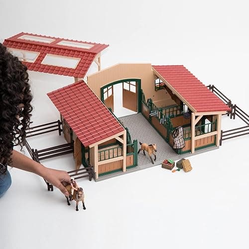 Schleich Farm World - 96PC Riding Center with 2 Horse Figurines, Rider Figure, and Accessories - Screen Free, Realistic Farm Animal Toys for Girls and Boys - Kids 3+ | 42195 thumbnail 2