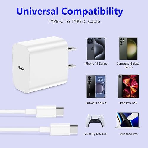 JSXKYNVTE iPhone 16 15 Charger Fast Charging,20W 2Pack USB-C Wall Charger Block with 10ft&6ft Type C to USB C Cable Compatible for iPhone 16/16 Pro/16 Pro Max/16 Plus/15/15 Plus/15 Pro/15 Pro Max thumbnail 3
