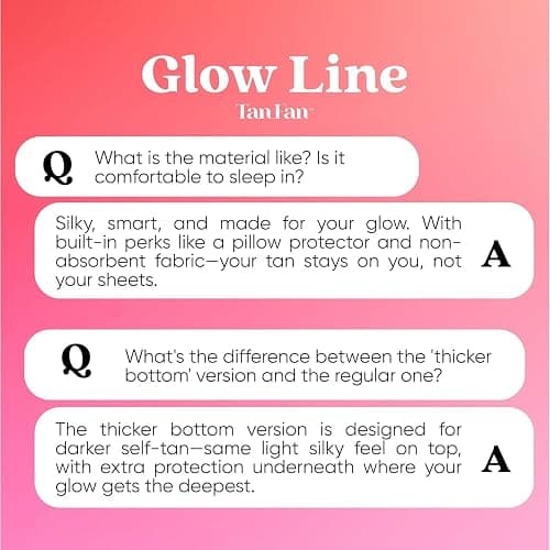 Tan Fan Self Tan Sleep Sac - Protects Sheets from Fake Tan Stains - No Tanner Transfer, Rub Off, Absorption Guaranteed - Cool Silky Lightweight Bed Protector Sack. Large Roomy w Foot Openings (Pink) thumbnail 5