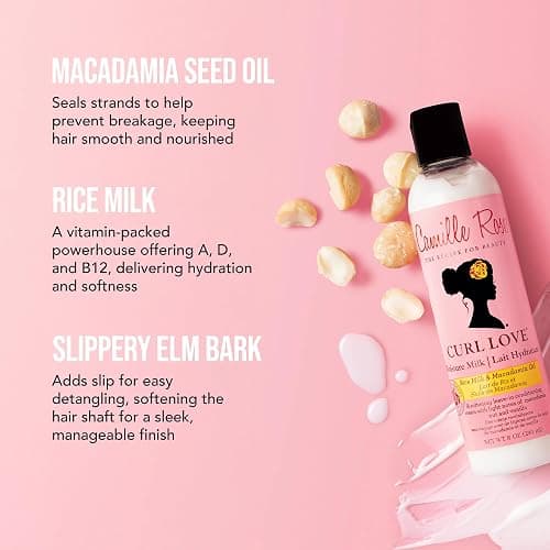 Camille Rose Curl Love Moisture Milk Leave-In Conditioner, with Rice Milk and Macadamia Oil to Soften, Smooth and Detangle Curly Hair, 8 oz thumbnail 4